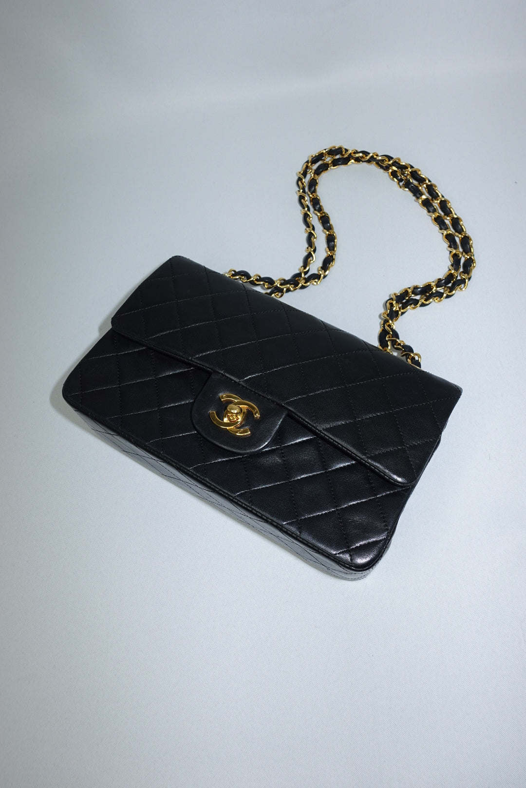 Chanel Vintage Timeless Classic 23 Double Flap Black FULL SET