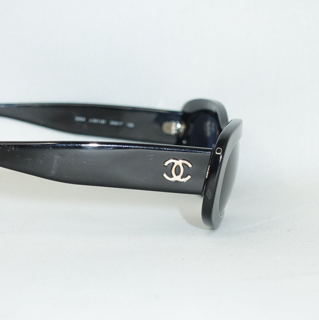 Chanel Camelia Black Sunglasses