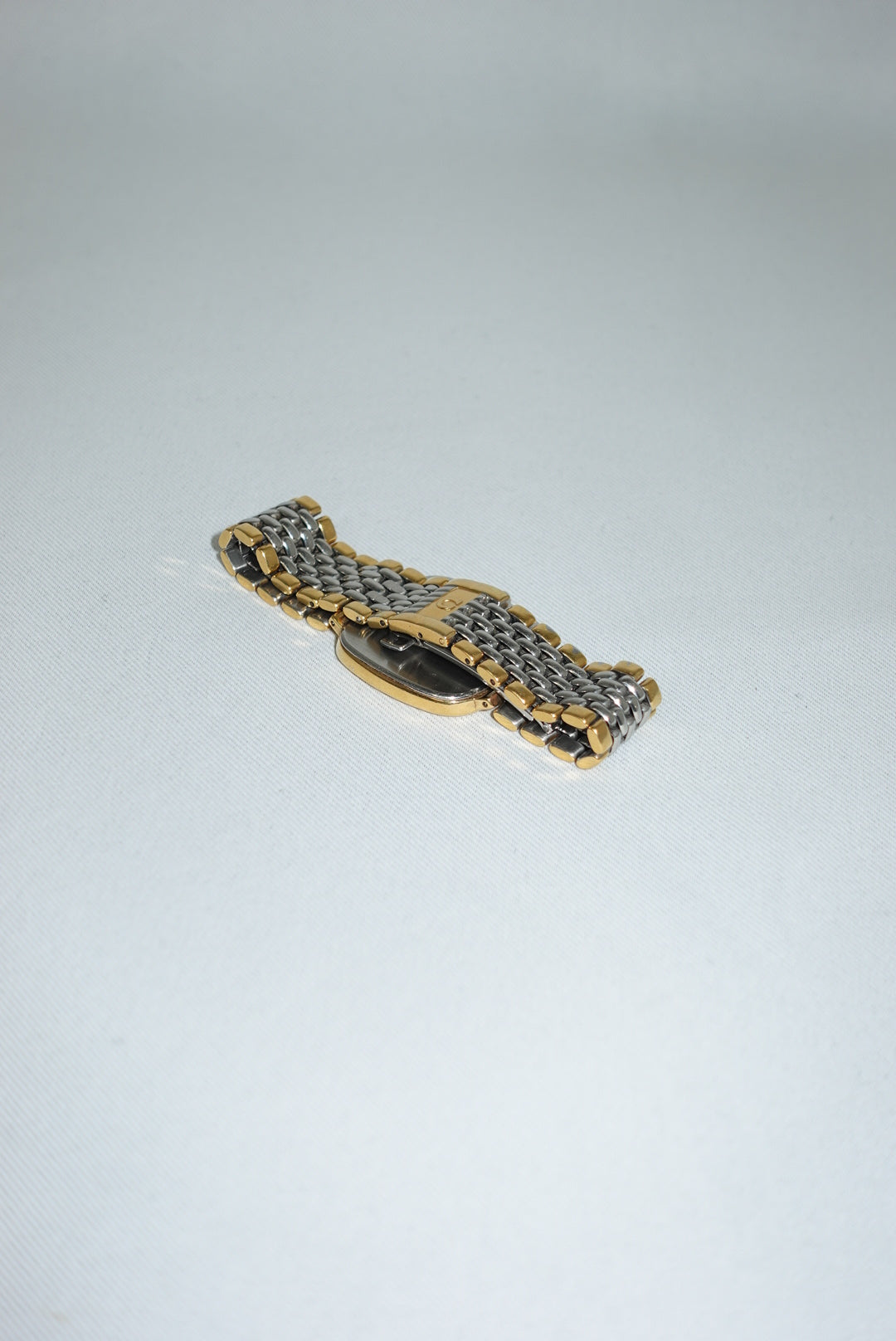 Orologio Omega De Ville rettangolare grande vintage color oro e argento