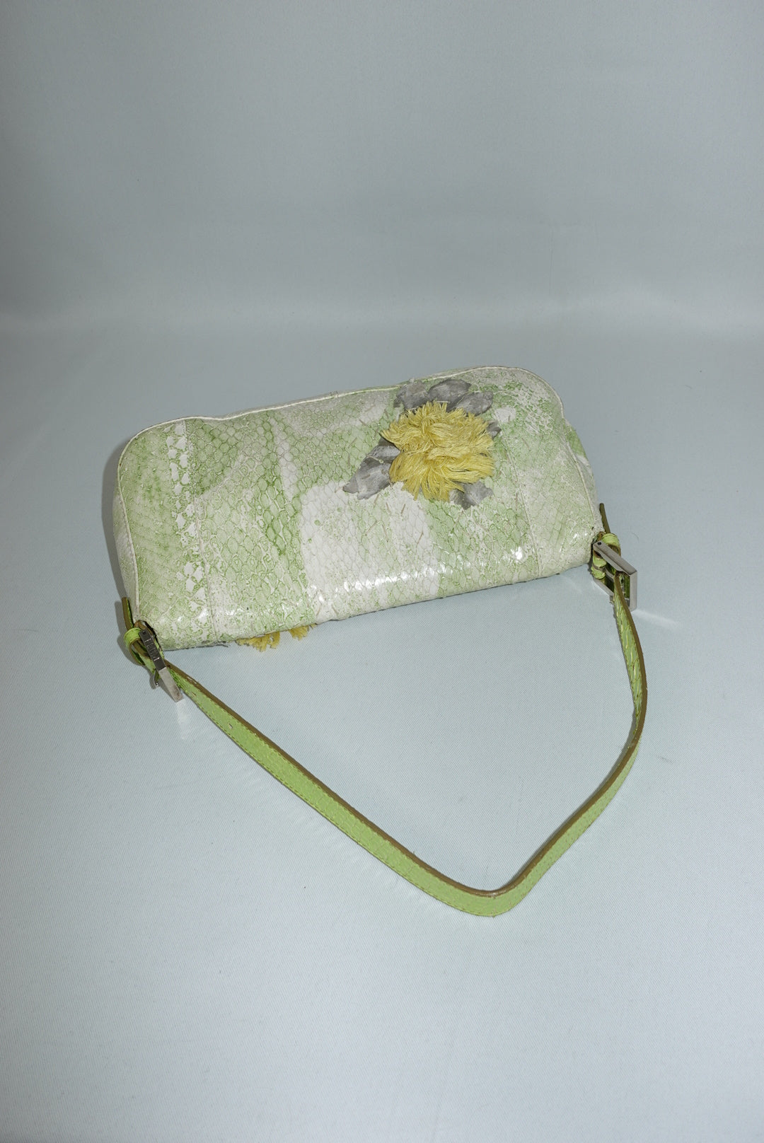 Fendi Baguette Vintage Limited Edition Lime Green Python leather