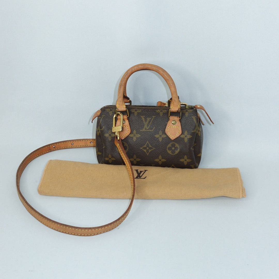 Louis Vuitton Nano Speedy Monogram Canvas Bag – Gold Hardware