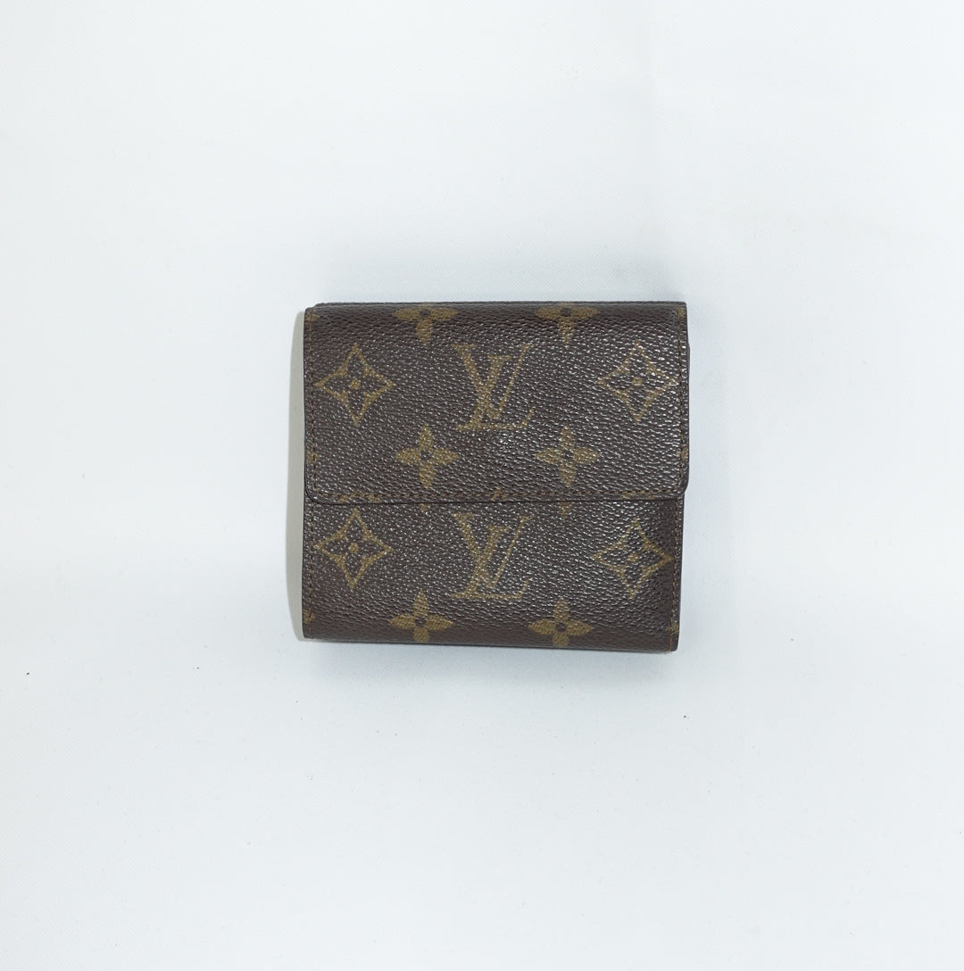  Louis Vuitton brown Monogram wallet with leather interior