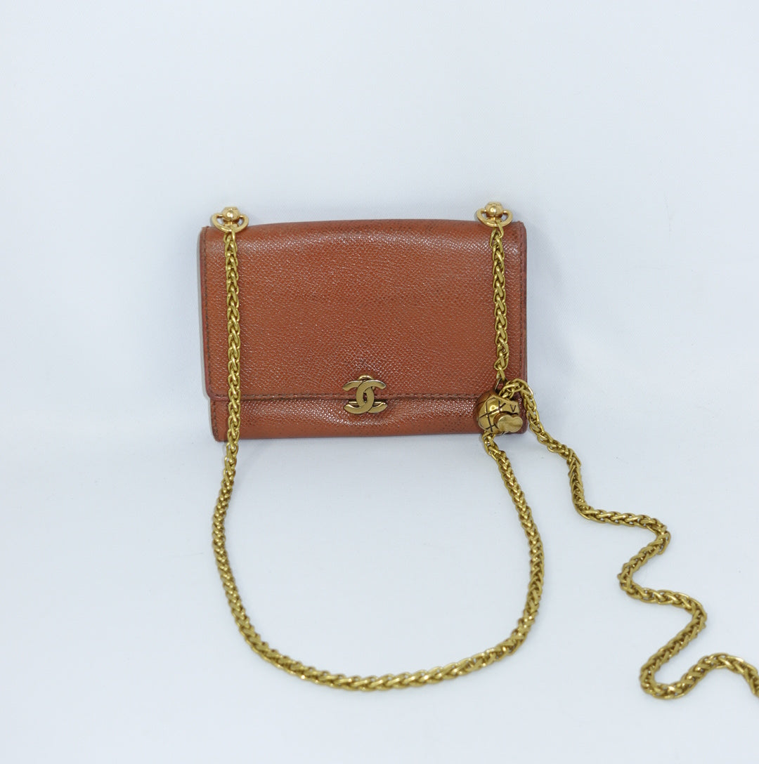 Chanel Caramel Wallet w/Chain