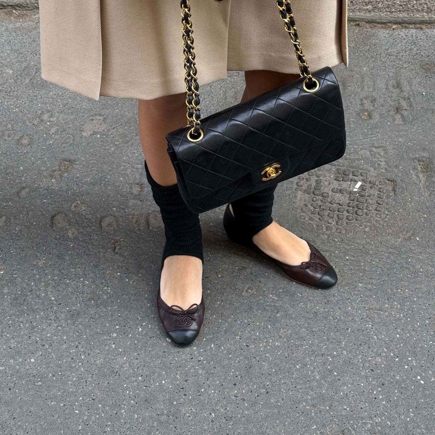Chanel Brown Soft Ballet Flats 37