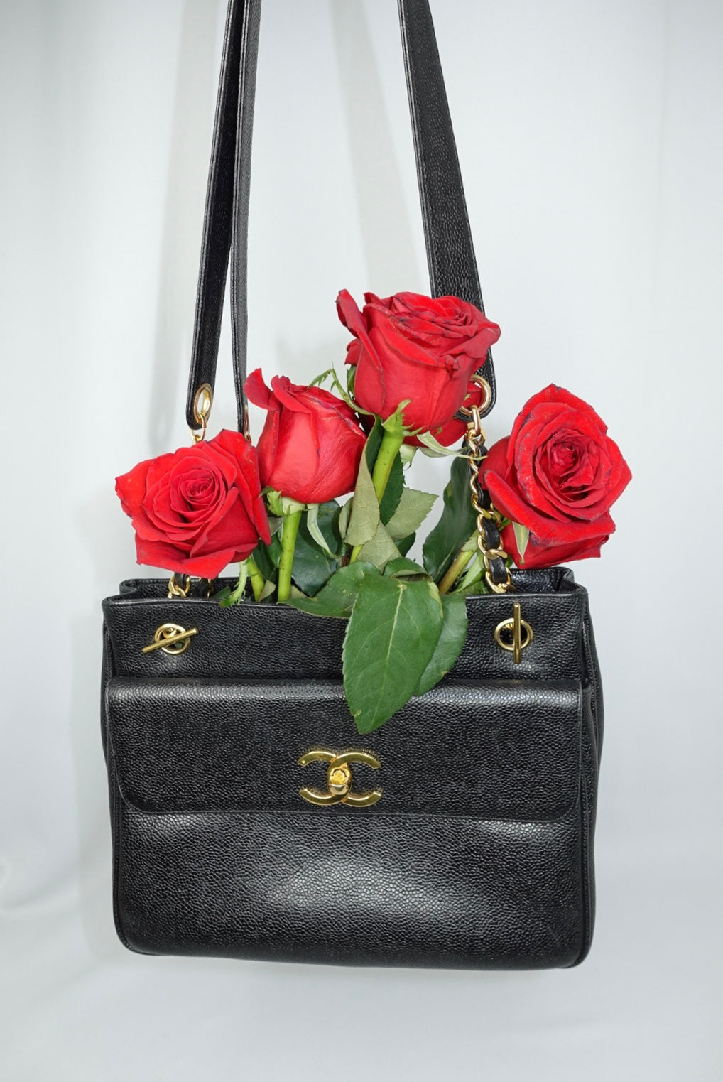 Borsa tote Chanel vintage rara a doppia faccia