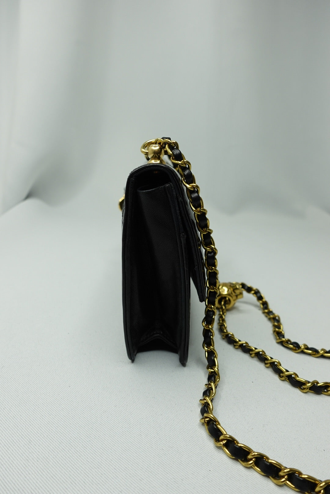 011. Re-Worked Chanel CC Flap Vintage W.O.C Black Patent