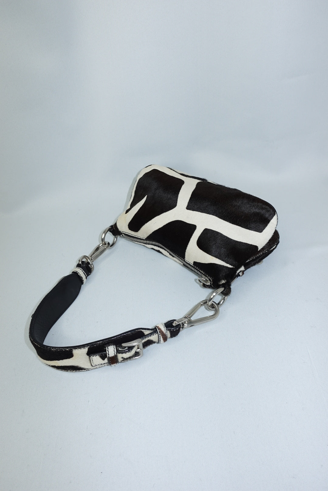 Prada 2000s Vintage Brown Pony Hair Shoulder Bag