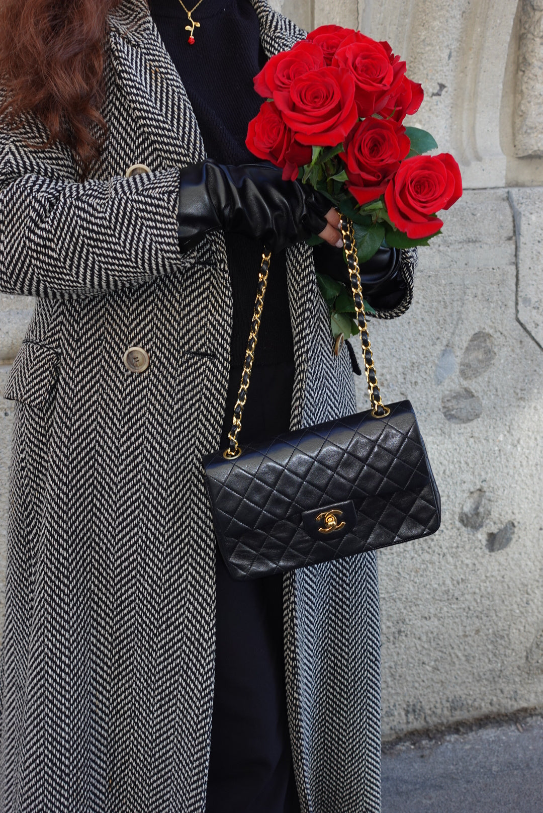 Chanel Vintage Timeless Classic Small 23 Double Flap Nero Agnello SET COMPLETO