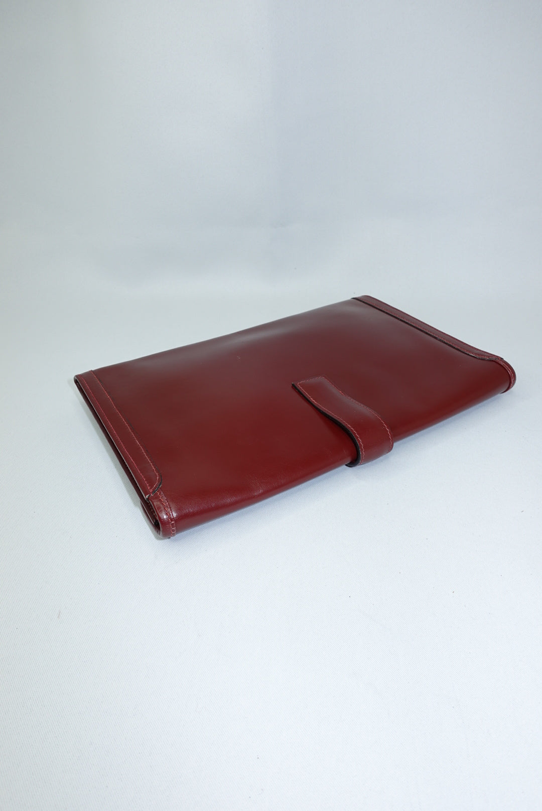 Hermès Burgundy Leather Clutch