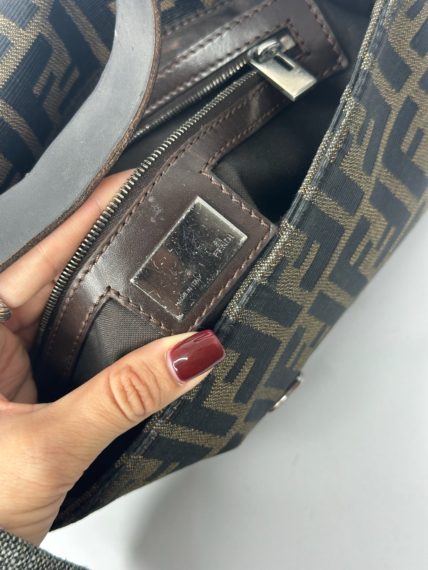 Fendi Vintage Baguette with FF Zucca Brown Canvas