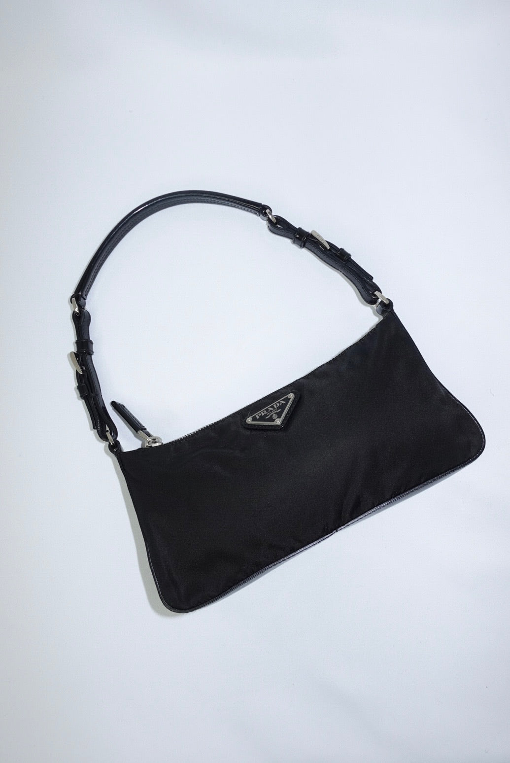 Prada Vintage Nylon Black Shoulder Bag Y2K