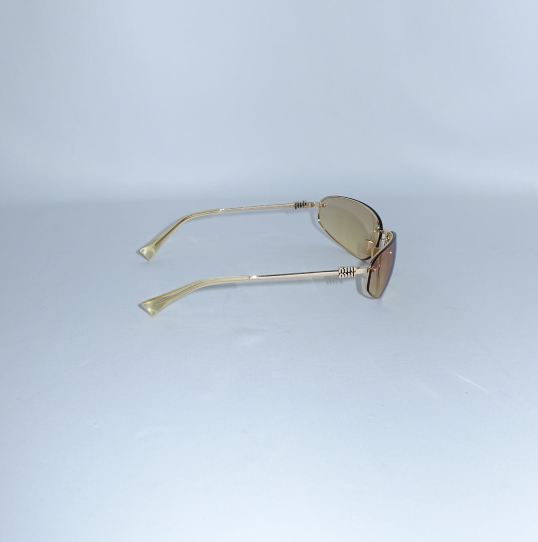 Miu Miu MU Gold Metal Frame Sunglasses