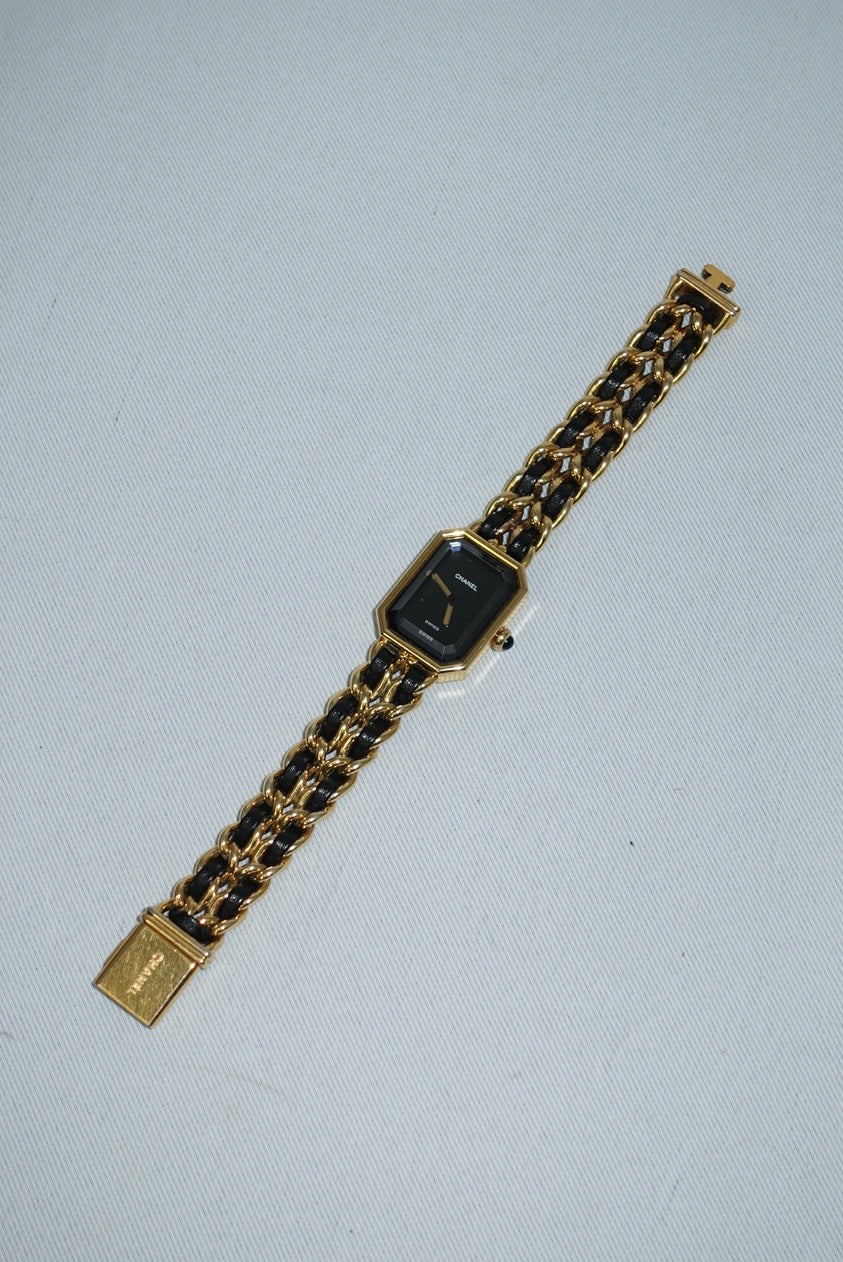 Chanel Vintage Première M Watch Gold and Black 20mm