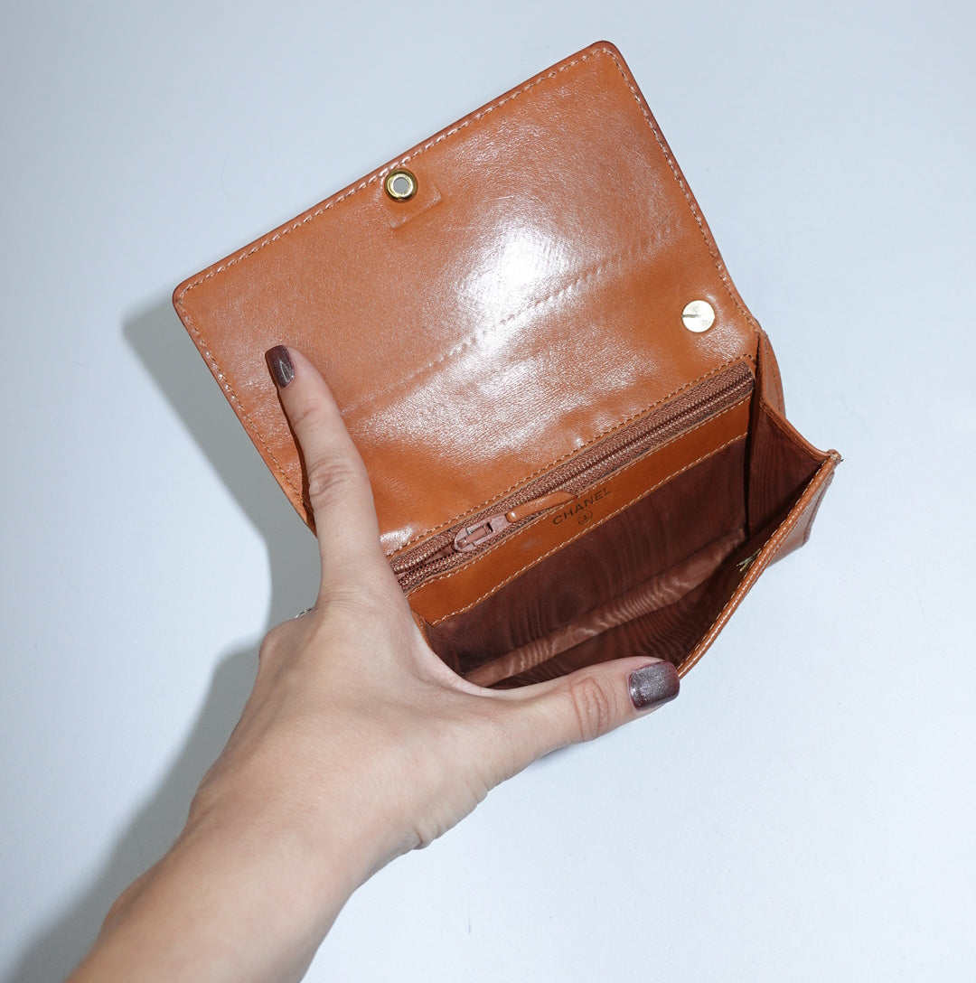 Chanel Caramel Wallet w/Chain