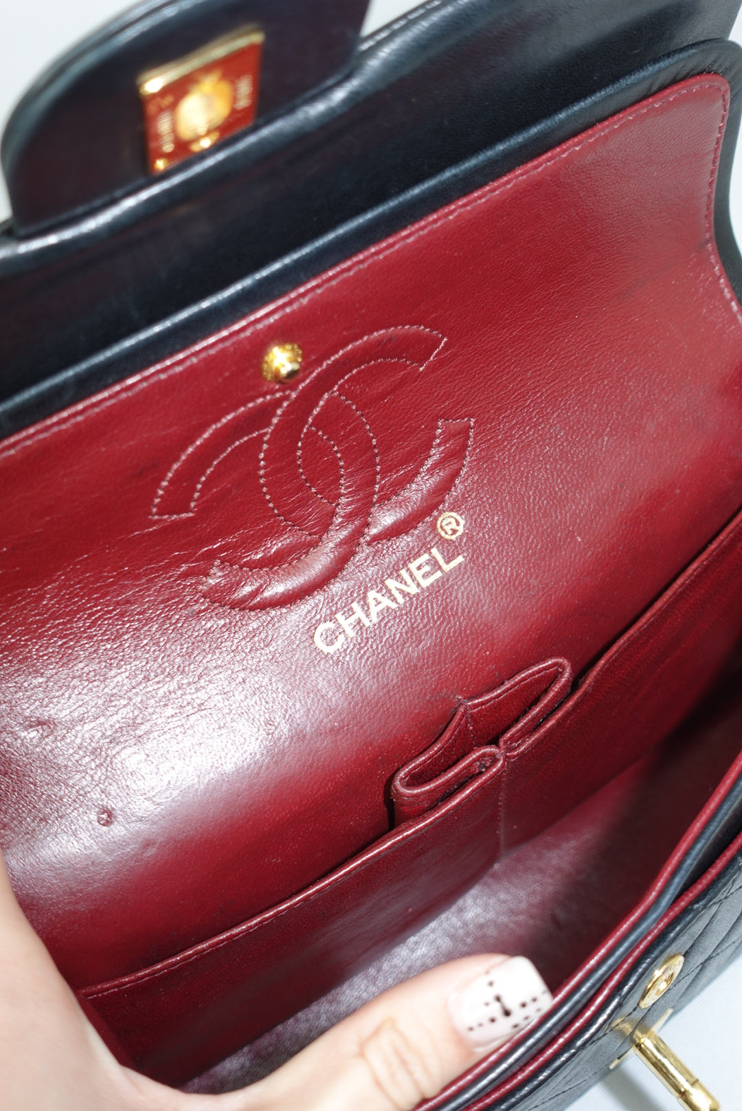 Chanel Vintage Timeless Classic 23 Double Flap Black FULL SET