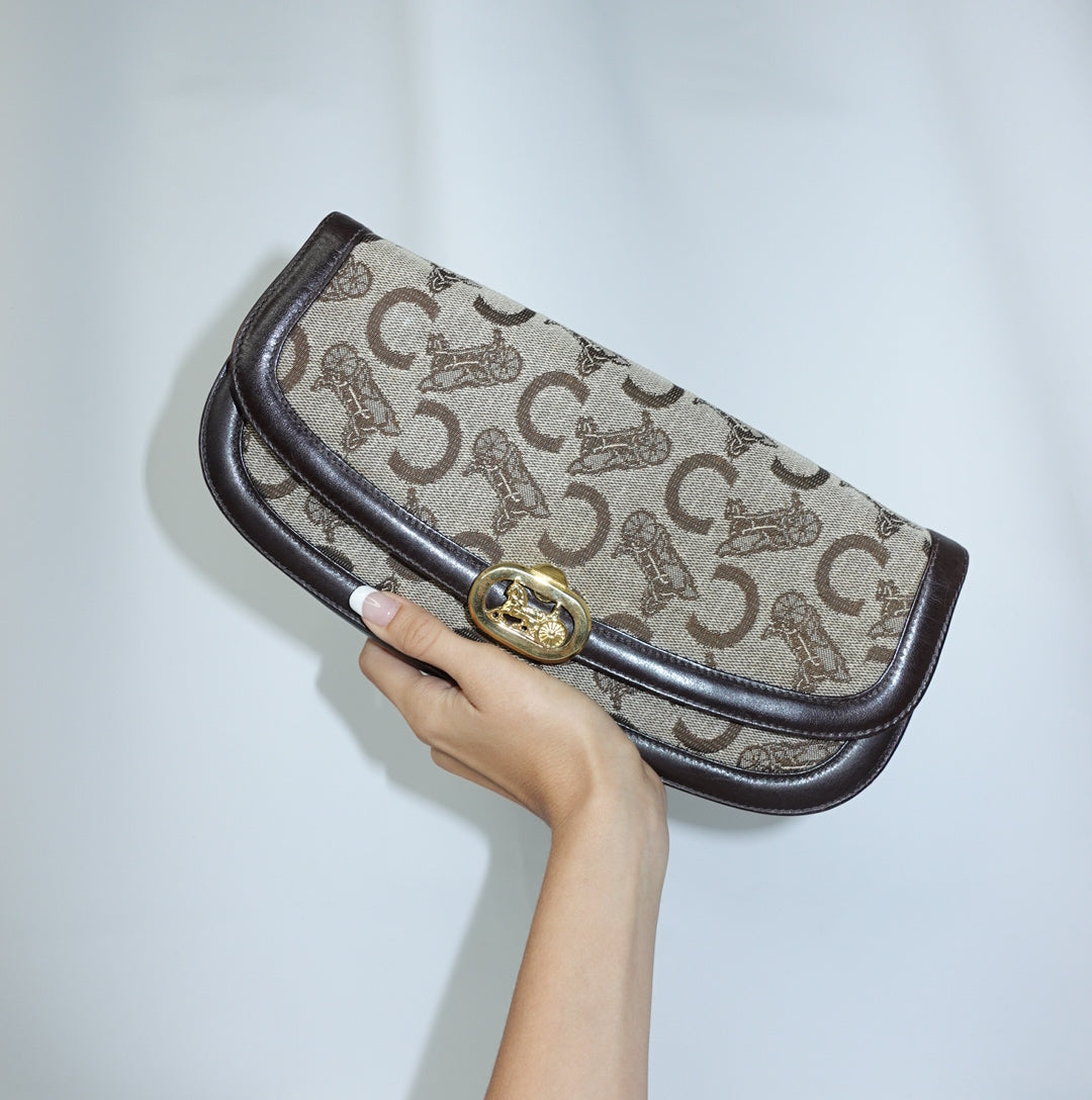Celine Sulky C Monogram canvas bag with signature monogram pattern and classic structured design