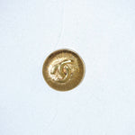 Chanel vintage gold-tone round logo brooch