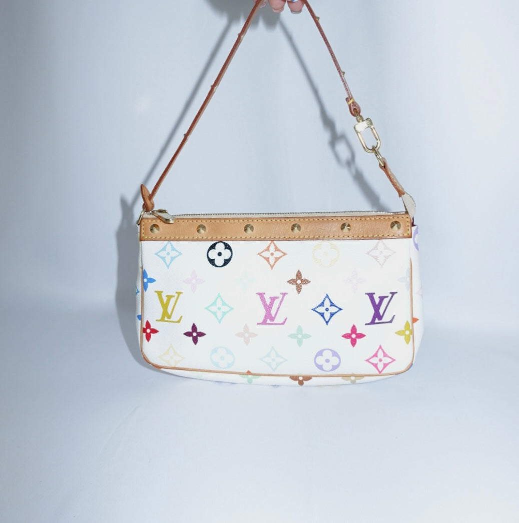 Louis Vuitton Murakami Pochette White Monogram Canvas