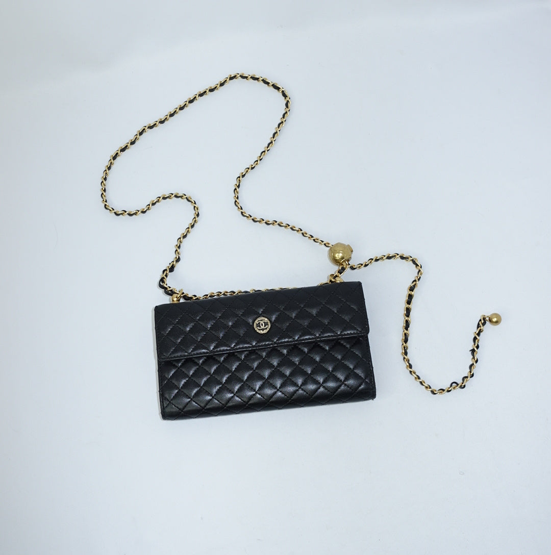 Chanel Black Wallet w/Chain