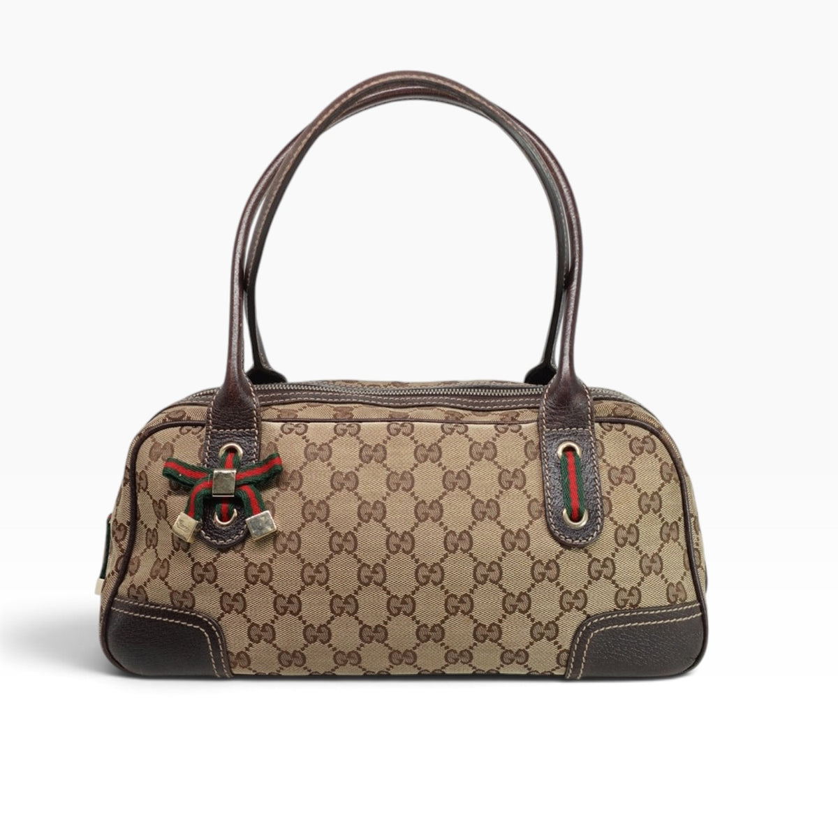 Gucci Brown Monogram Bowling Bag