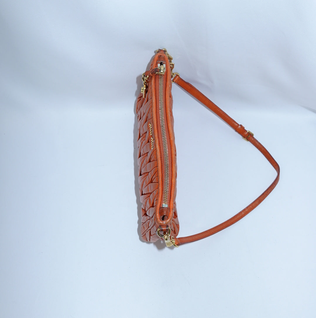 Miu Miu Orange Matelasse Shoulder Bag