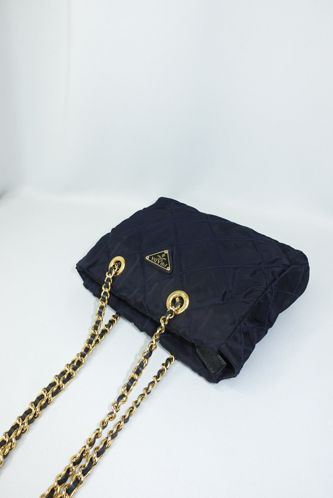 053. Prada Nylon Navy Shoulder Bag