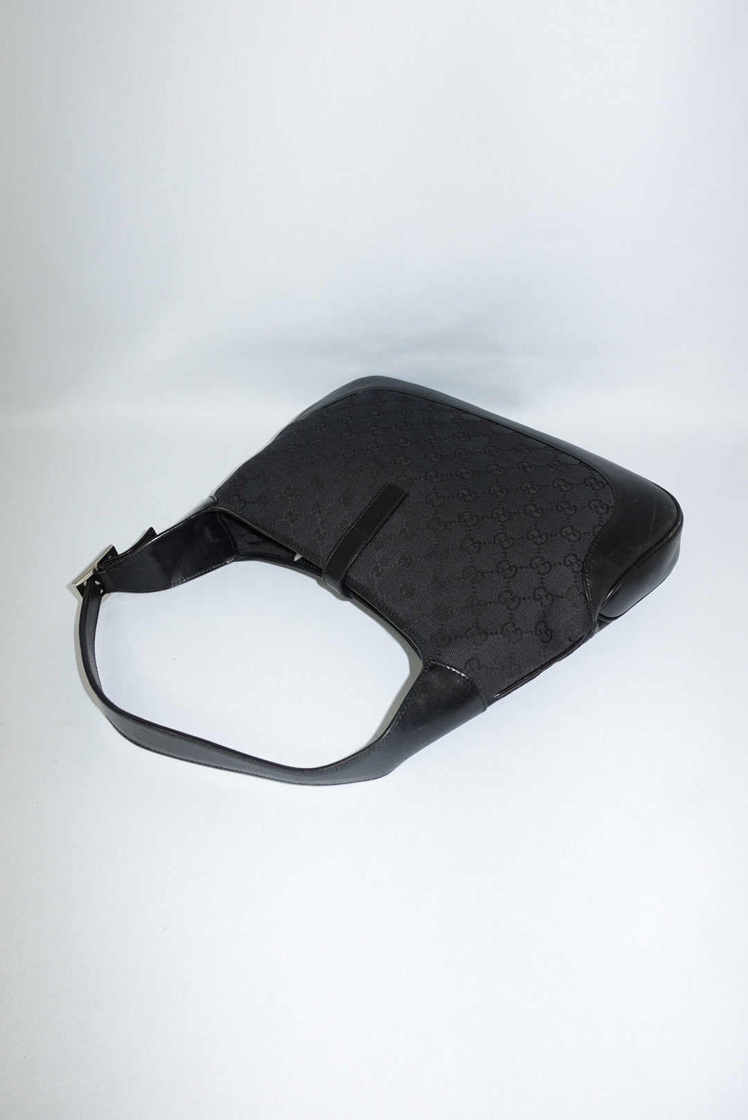 Gucci Vintage Jackie Black Shoulder Bag Silver Hardware Tom Ford Era 2002