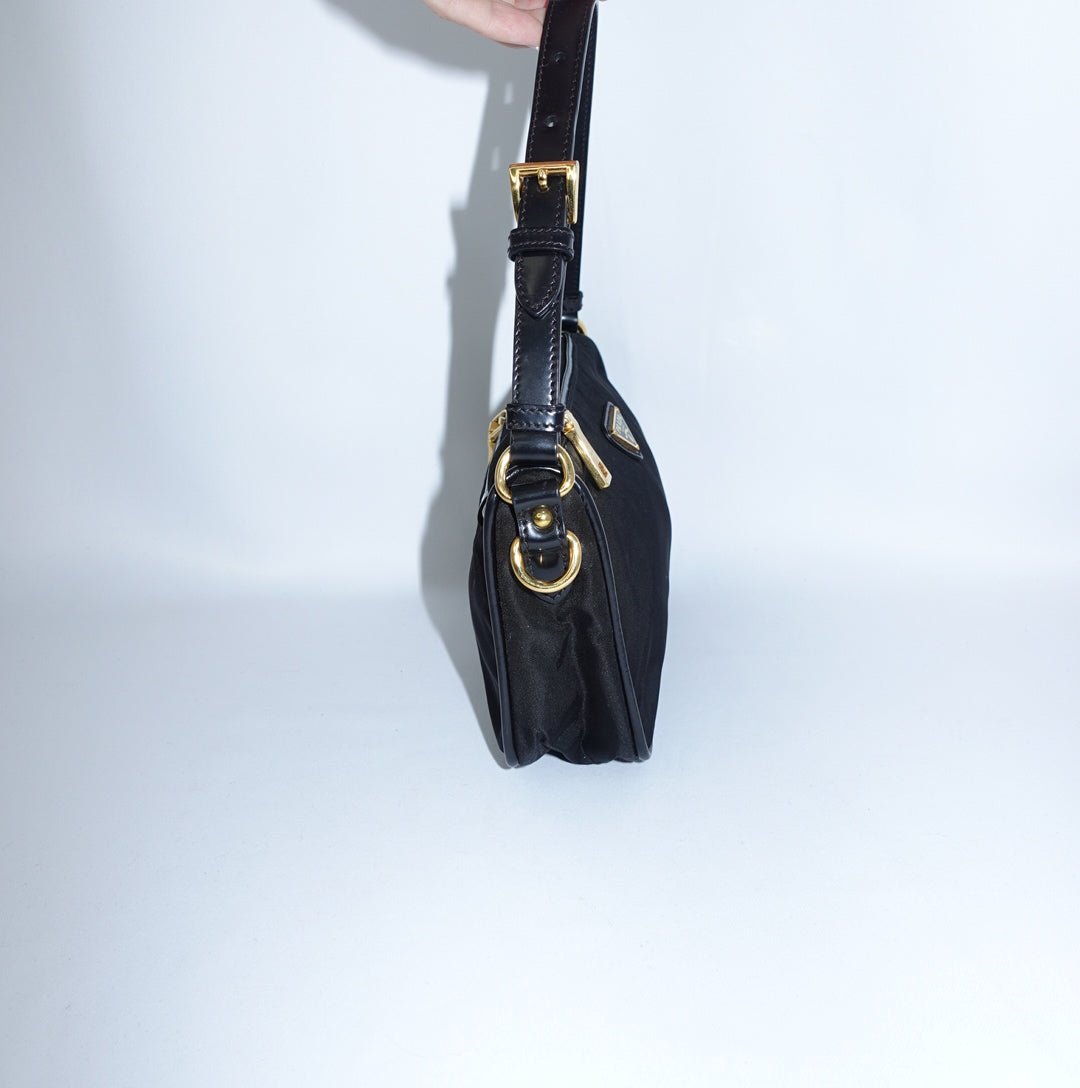 Prada Black Nylon Mini Shoulder Bag