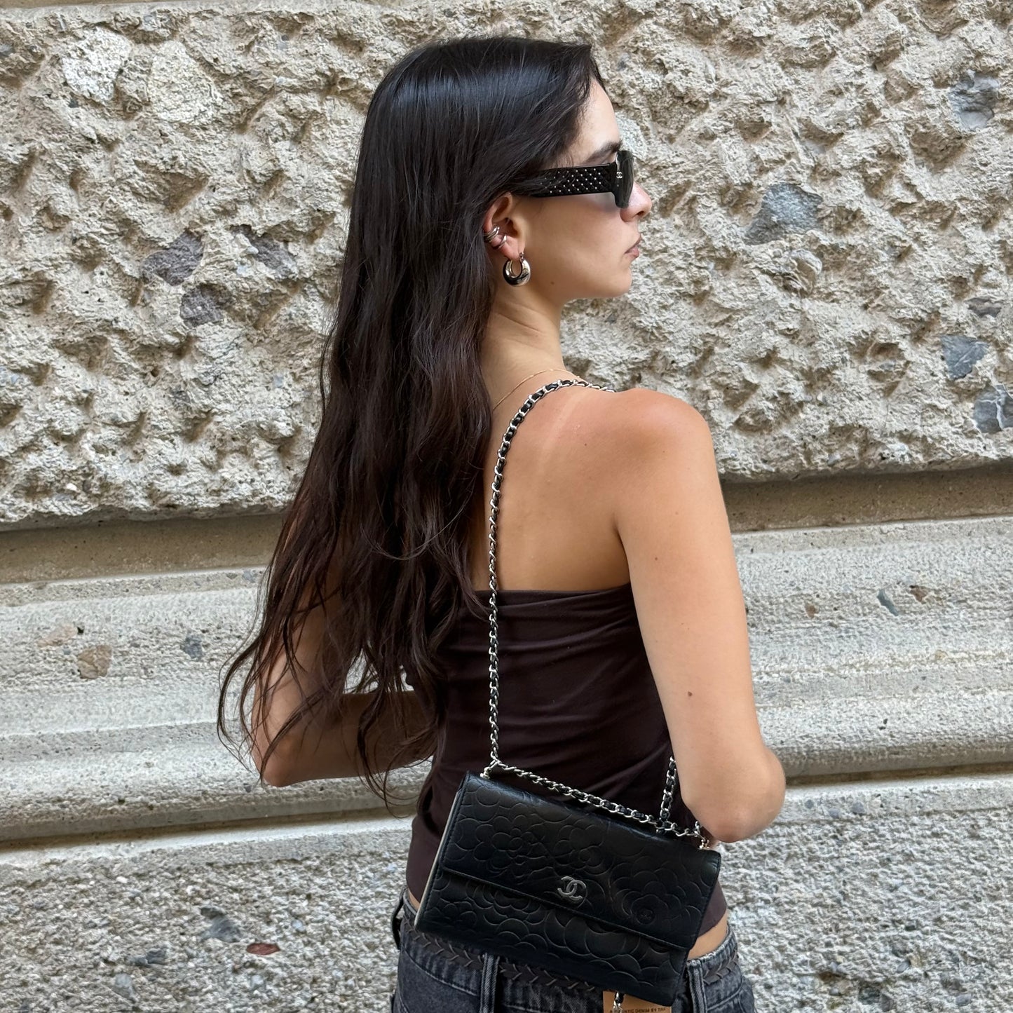     Chanel Black Flap Wallet with Chain
