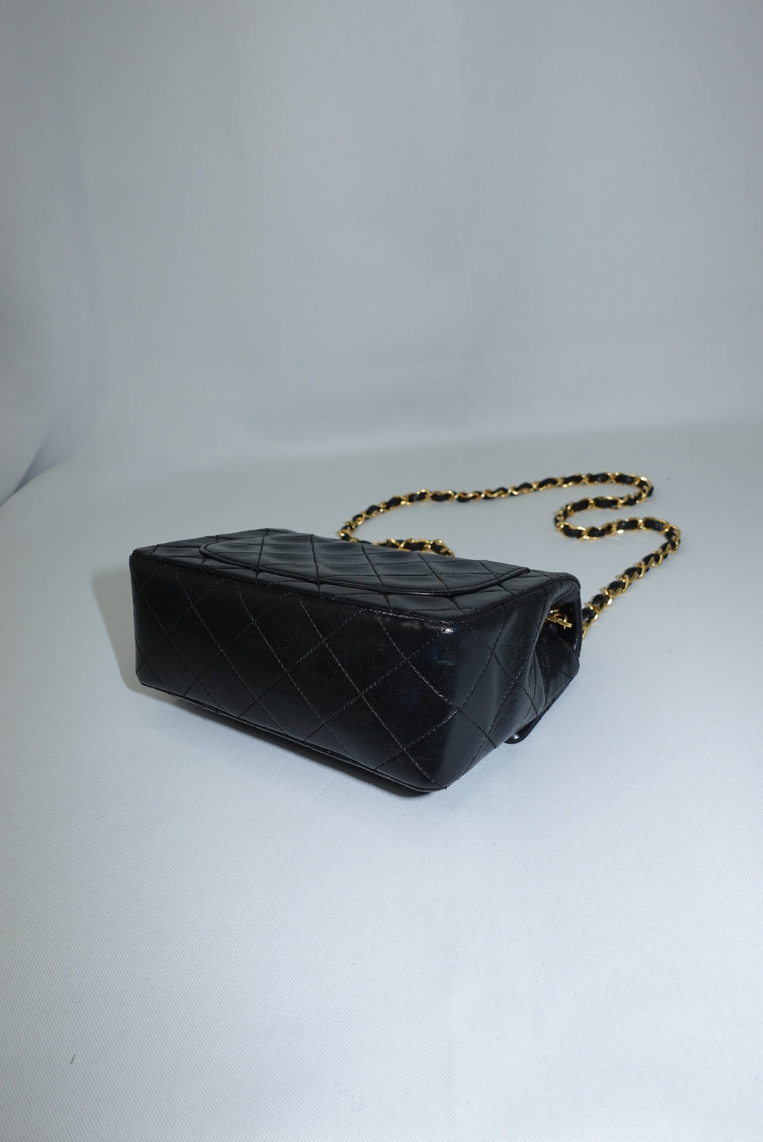 Chanel Classic Timeless Mini Square Bag in Black Quilted Lambskin – Full Set