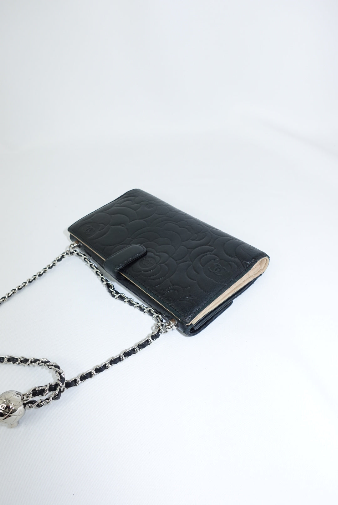 Chanel Re-Worked Flap Vintage Camellia Limited Edition Wallet with Chain