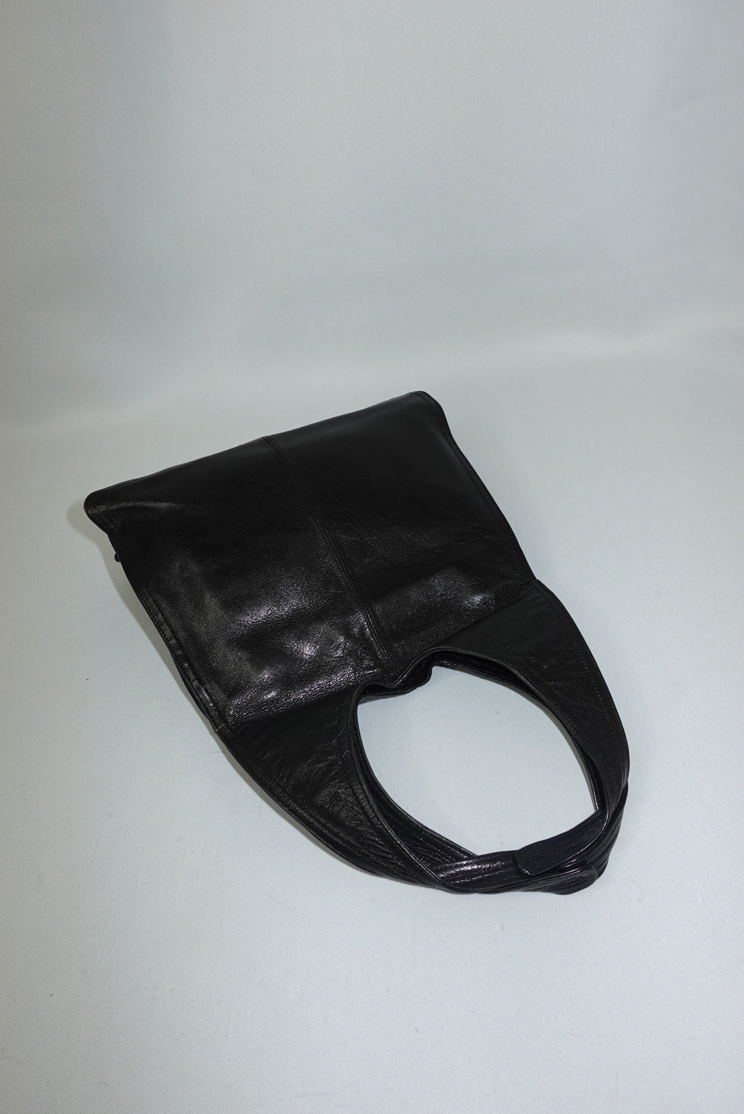 vintage bottega veneta black leather shoulder bag