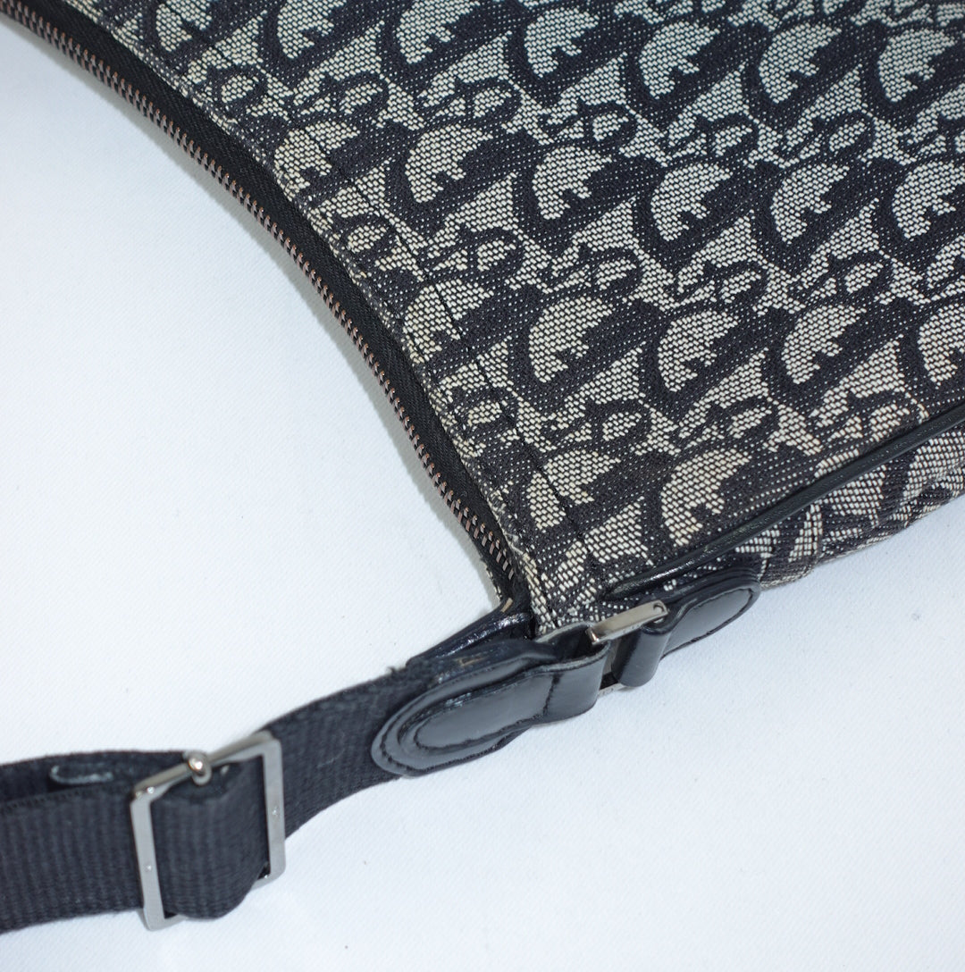 Dior Saddle Flap Monogram Canvas Shoulder Bag