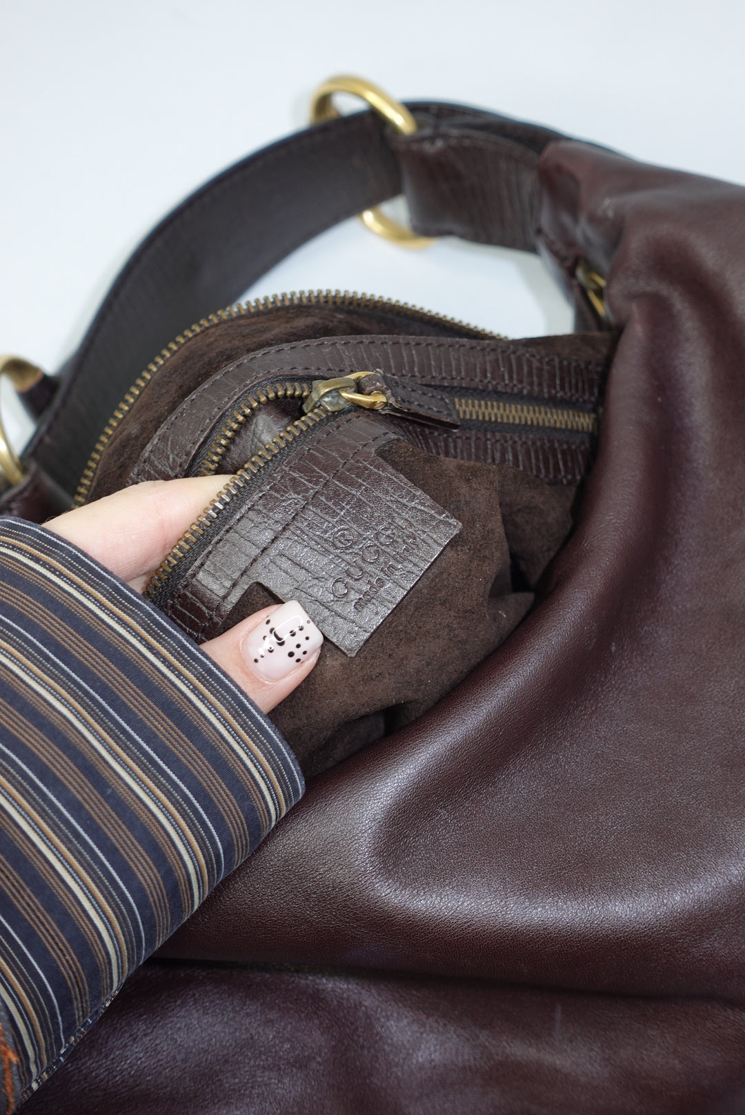 Gucci Vintage Horsebit Hobo Bag in Chocolate Leather