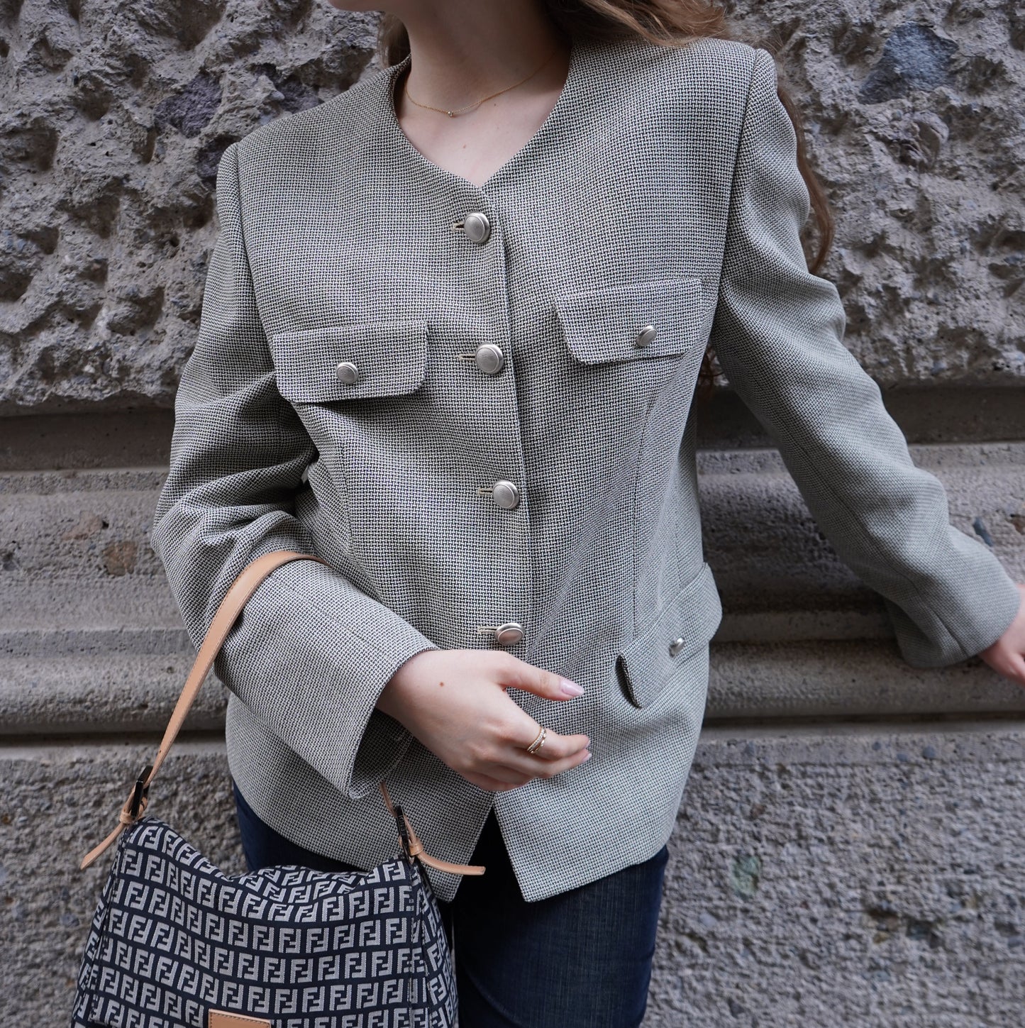 Tailored Blazer With Silver Buttons
