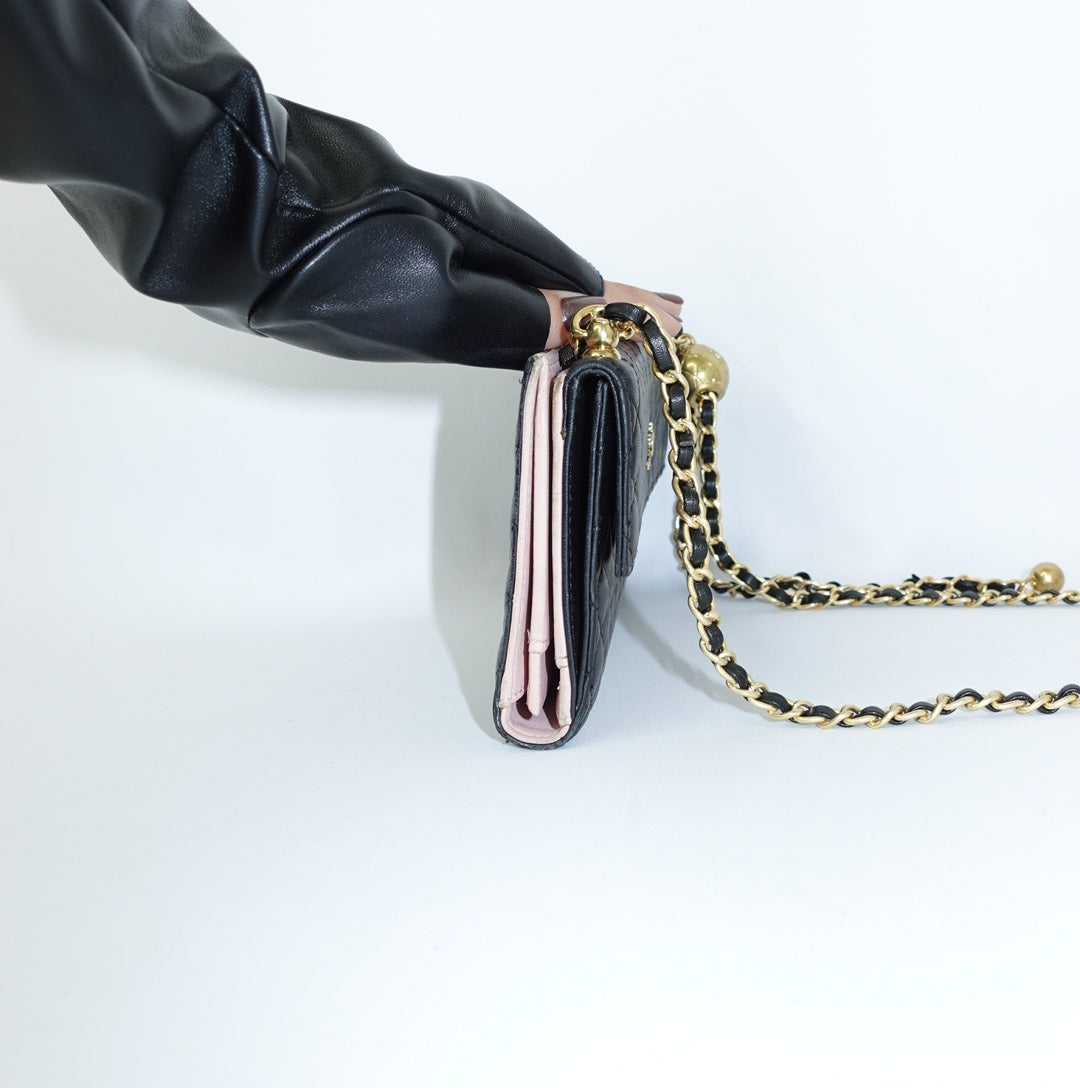Chanel Black Wallet w/Chain