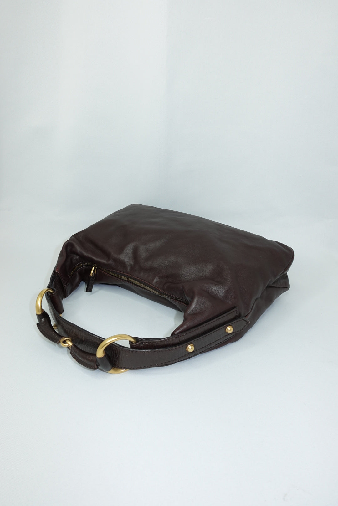 Gucci Vintage Horsebit Hobo Bag in Chocolate Leather