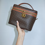 Celine Vintage Macadam Circle Hardware Vanity Bag