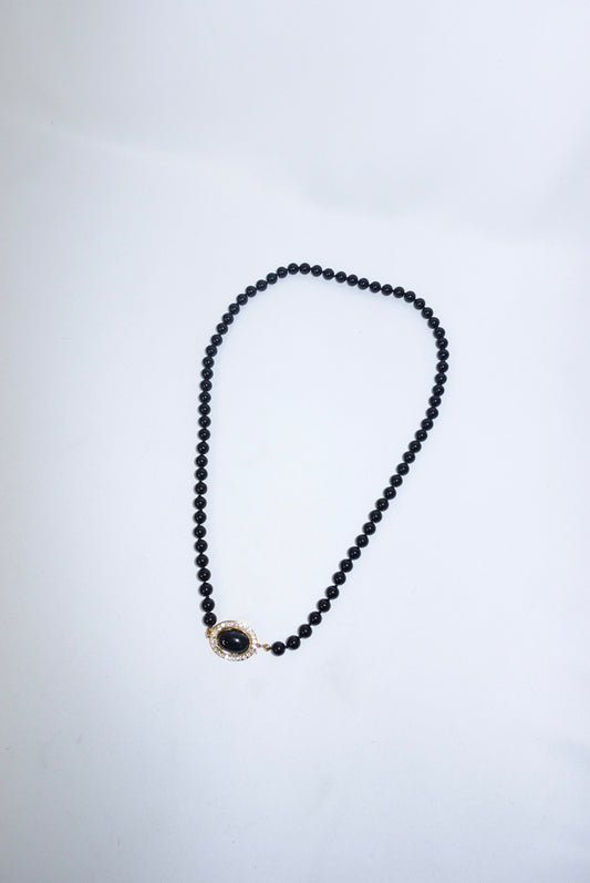 Vintage Beaded Sautoir Necklace With A Jeweled Clasp