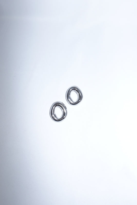 Oval Irregural Earrings in Stainless Steel Medium