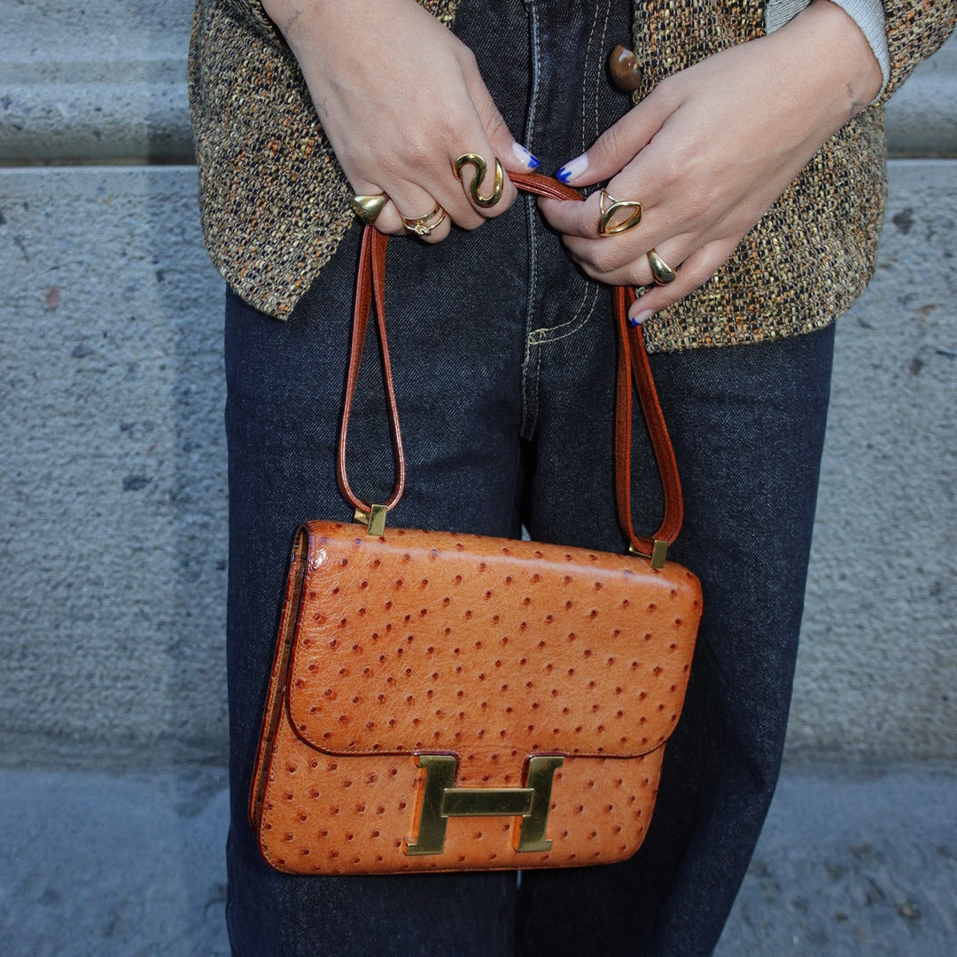 hermes constance 24 ostrich leather rare bag