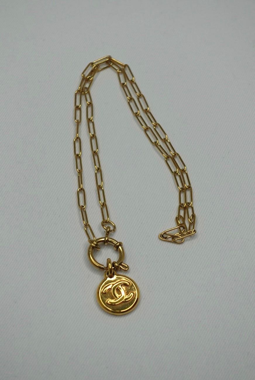 181. Re-Worked Chanel Logo Necklace