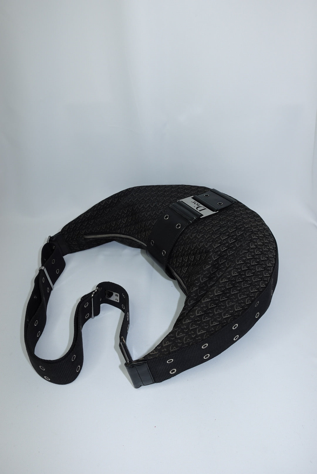 Christian Dior Vintage Hobo Monogram Black Bag