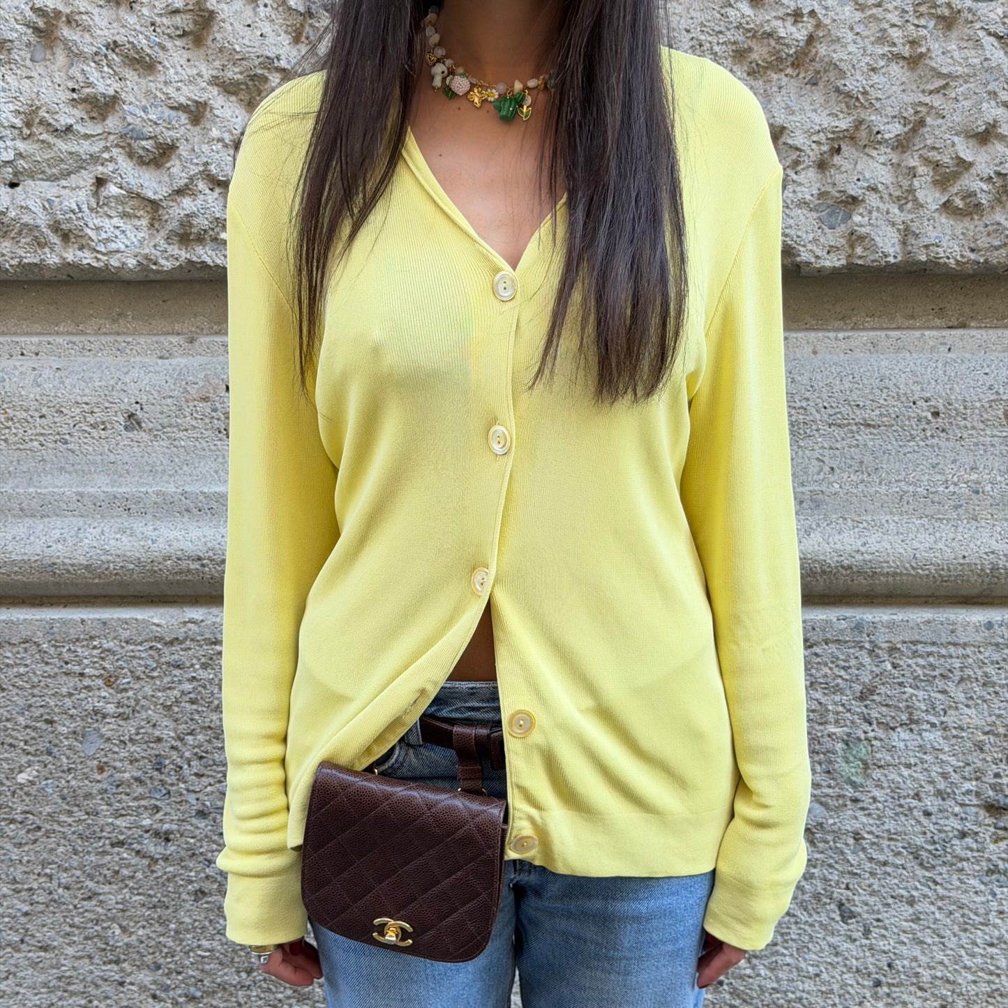 Max Mara Yellow Cardigan