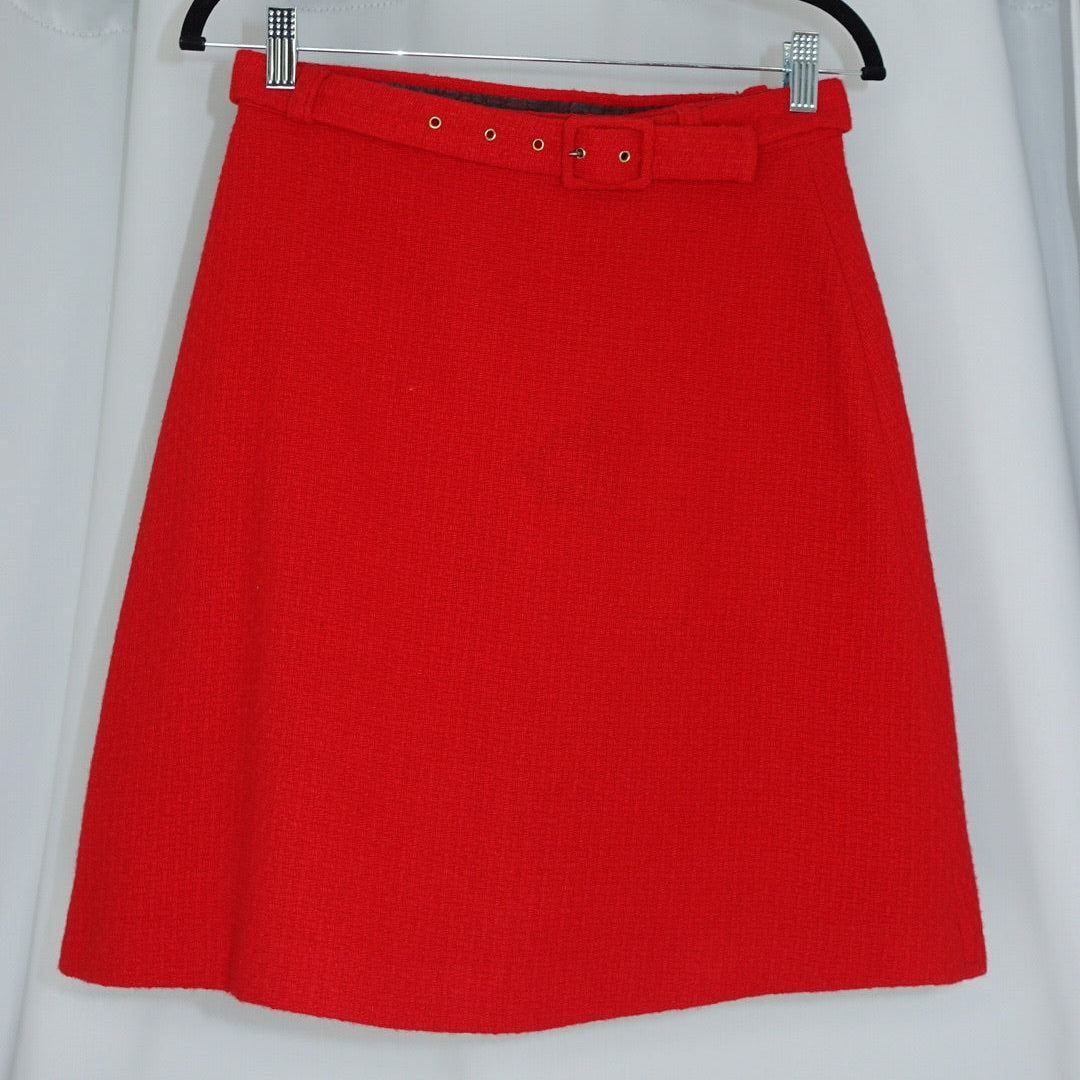 Vintage Bright Red Skirt Set