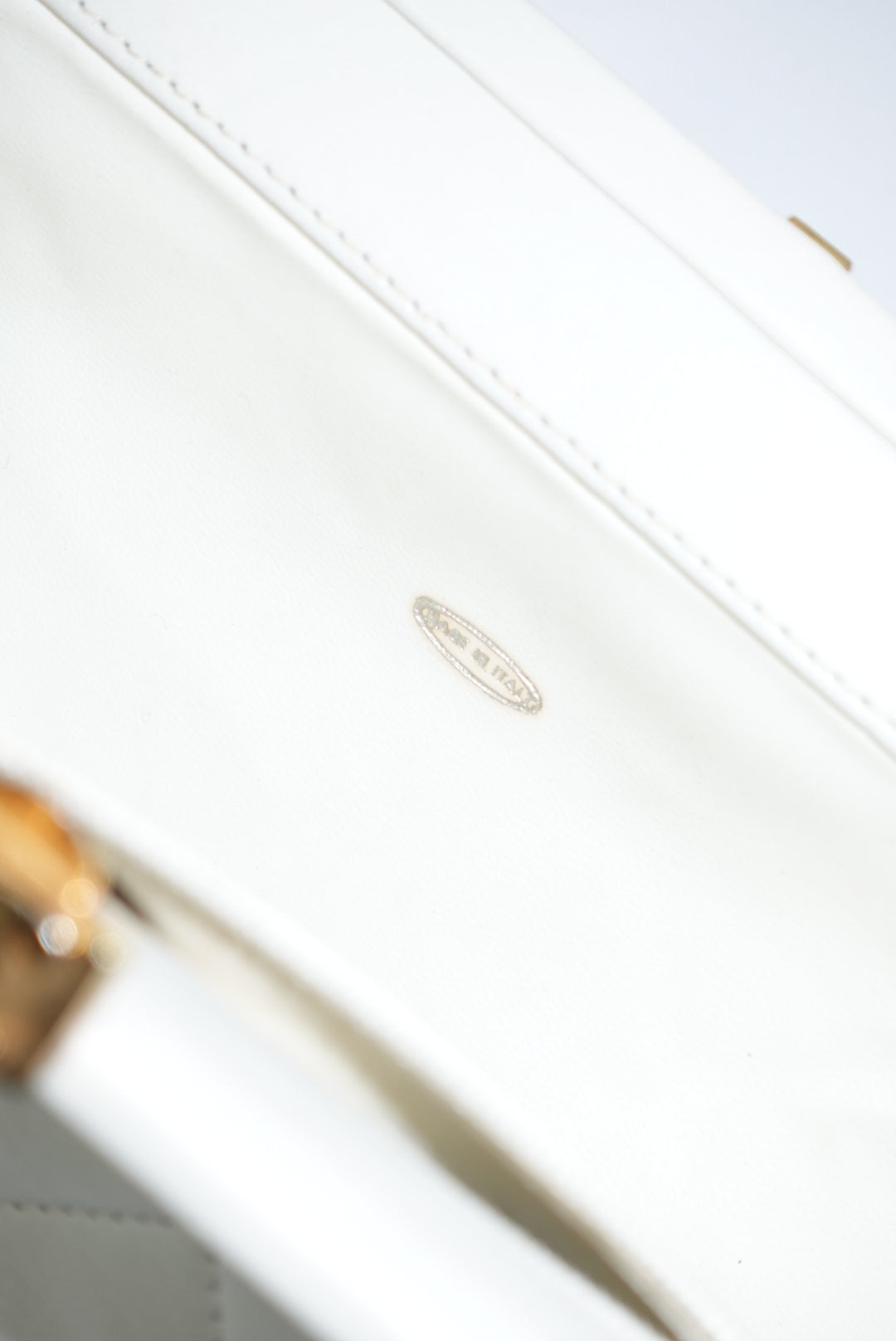 Chanel Vintage White Quilted Leather Clutch