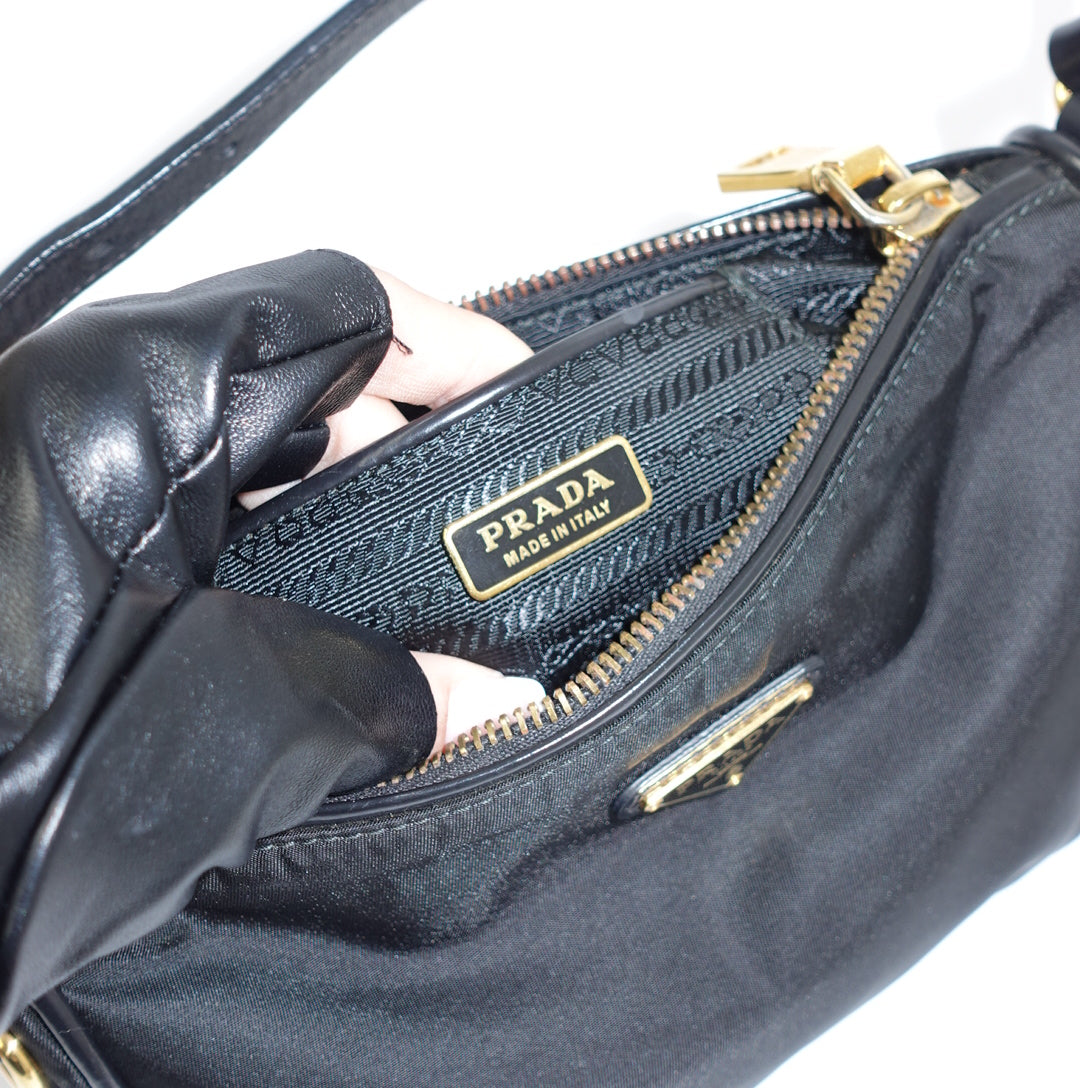 Prada Black Nylon Mini Shoulder Bag