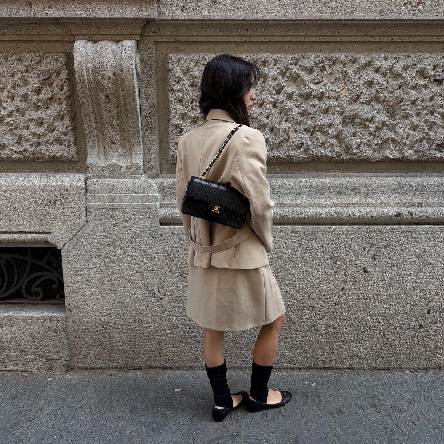 Beige Tailored Set (skirt + blazer)