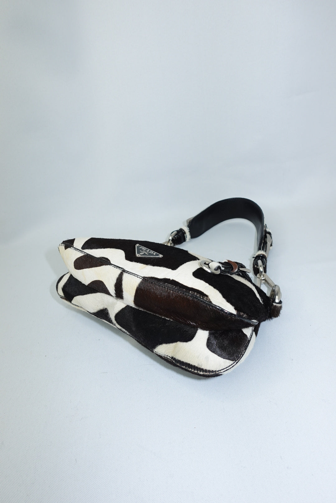 Prada 2000s Vintage Brown Pony Hair Shoulder Bag