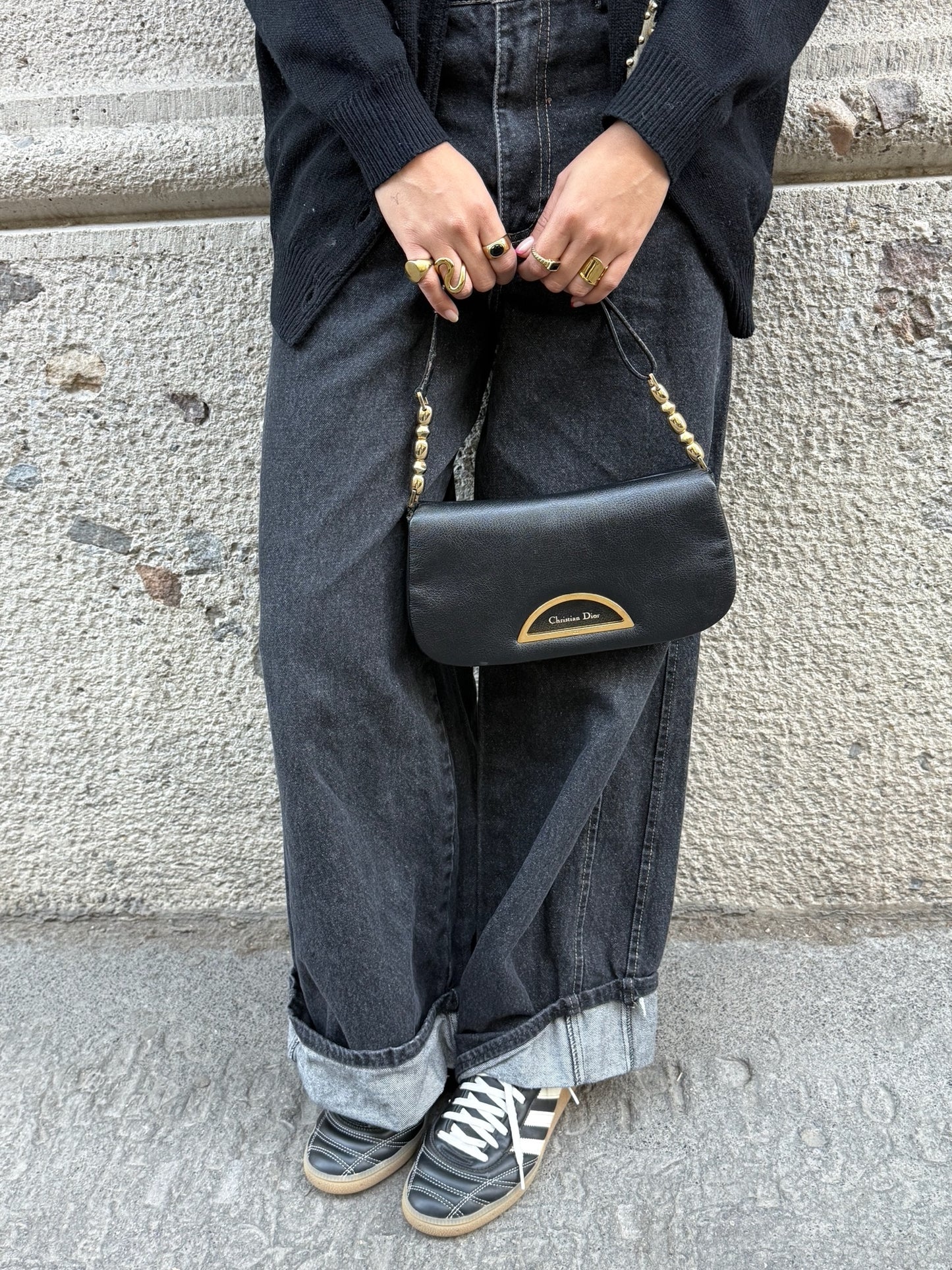 Christian Dior Malice Black Vintage Y2K Leather Shoulder Bag